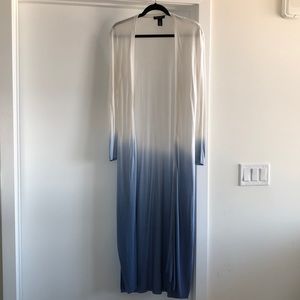 WHMB Duster in White and Blue Ombré